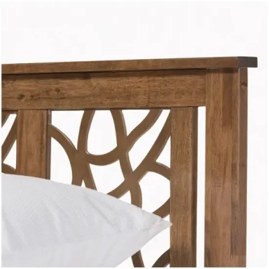 Trina Contemporary Tree Branch Inspired Wood Platform Bed Walnut Brown - Baxton Studio image {4}