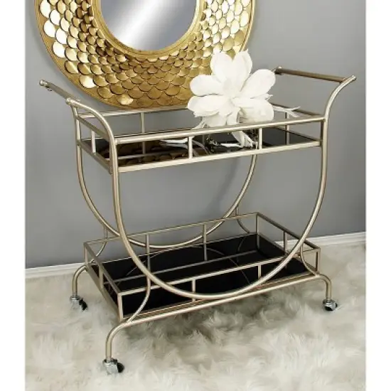 Modern 2 Tier Cart Silver - Olivia & May image {1}