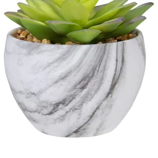 Northlight 4" Green and Purple Artificial Succulent in Faux Marble Pot image {2}