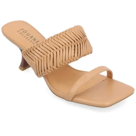 Journee Collection Womens Monyka Tru Comfort Foam Woven Slip On Pump image {13}