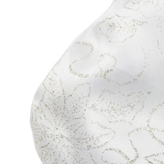 Northlight 20.5" White and Gold Glitter Poinsettia Christmas Stocking image {3}