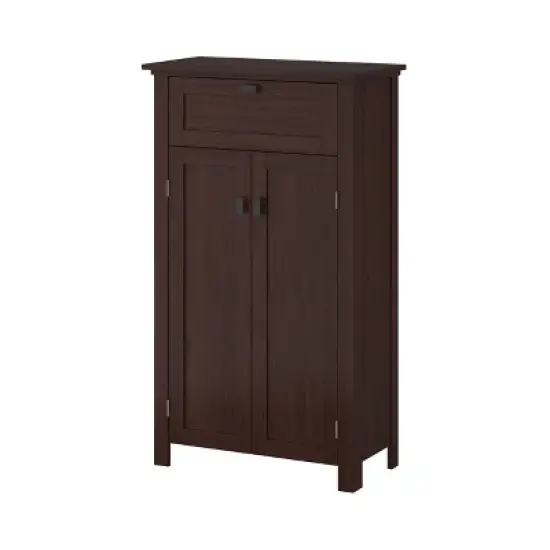 Hayward Two-Door Bathroom Storage Floor Cabinet Dark Woodgrain - RiverRidge Home image {2}