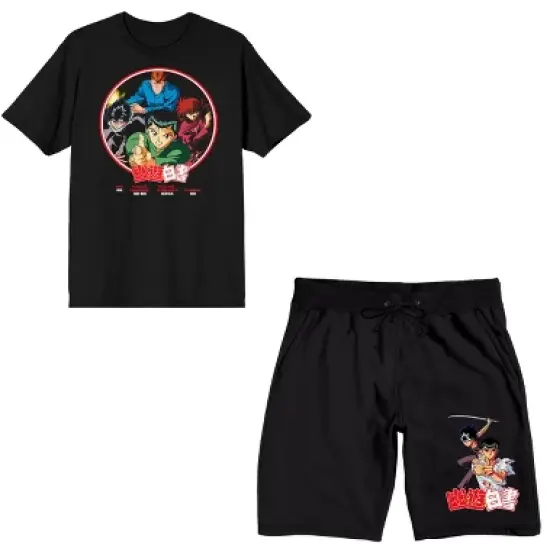Yu Yu Hakusho Character Circle Men's Short Sleeve Shirt & Sleep Shorts Set image {5}