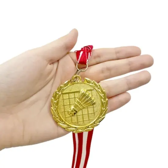 Unique Bargains Zinc Alloy Corrosion-Resistant Durable Embossed Design Sports Award Medals Gold, Red White 5 Pcs image {4}