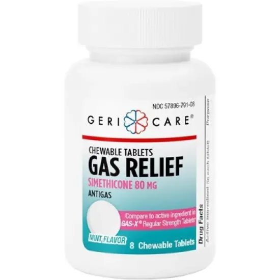 Geri Care Simethicone 80mg Gas Relief Chewable Tablets Mint, 8 Count image {7}