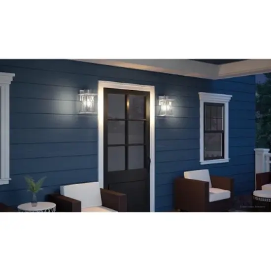 Urban Ambiance Luxury Colonial Outdoor Wall Light,  16"H x 7.5"W,  Stainless Steel Finish, UHP1223 image {1}