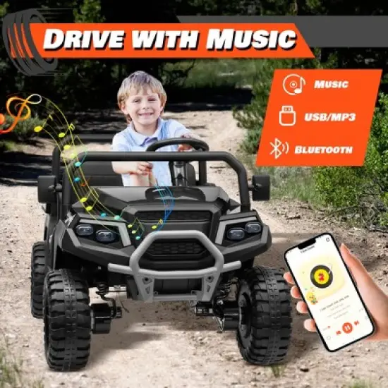 JOYRACER 24V 4WD Ride on Car w/800W Motors, 2 Seater, 2.4G Remote Control, 4 Wheeler, Pop Music, LED Light, 24 Volt Ride on Toys for Big Kids image {5}