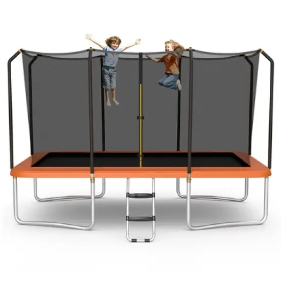 Costway 8 x 14 FT Rectangular Recreational Trampoline W/ Safety Enclosure Net Ladder Outdoor image {11}