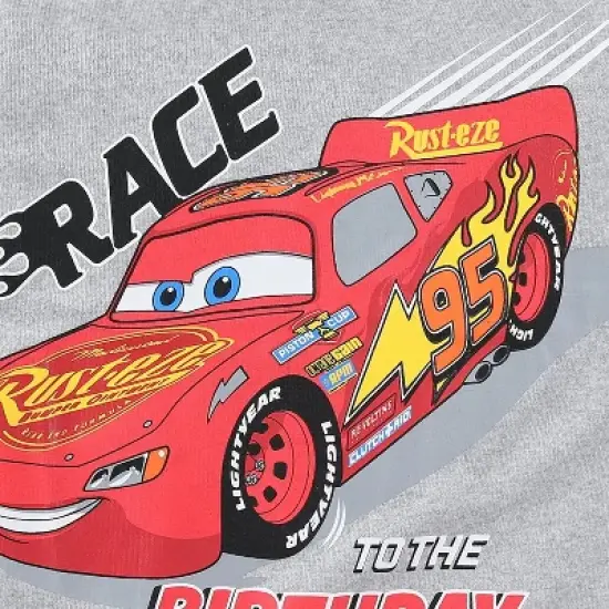 Disney Cars Lightning McQueen Birthday Boys Short Sleeve T-Shirt for Toddler and Big Kids image {2}