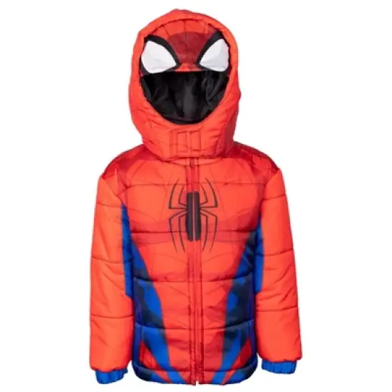 Marvel Avengers Spider-Man Hulk Black Panther Captain America Zip Up Winter Coat Puffer Jacket Toddler to Big Kid image {6}