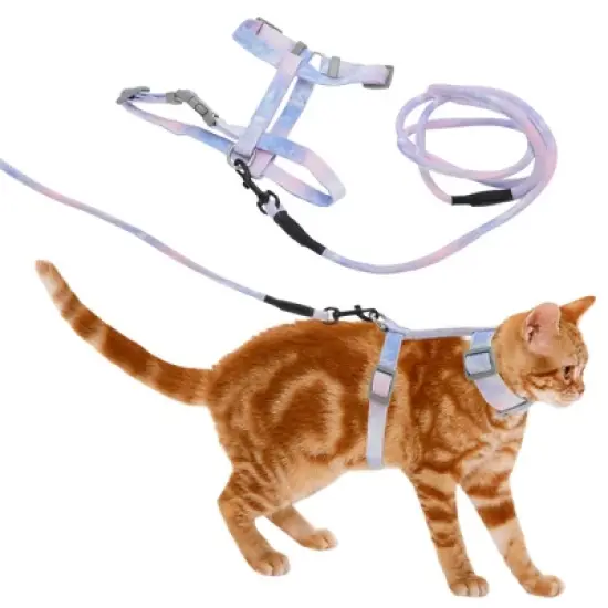 Unique Bargains Escape Proof Lightweight Cat Harness and Leash Set for Large and Small Cat Travel Walking Small Purple image {5}
