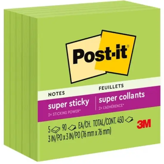 Post-it Super Sticky Notes 3" x 3" Marrakesh Collection 90 Sheets/Pad 5 Pads/Pack (654-5SSLE) image {9}