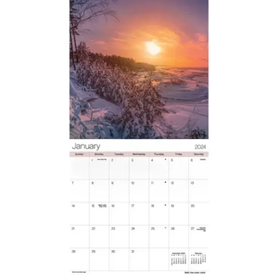 Trends International Inc. 2023-24 Wall Calendar 12"x12" Sunsets image {1}