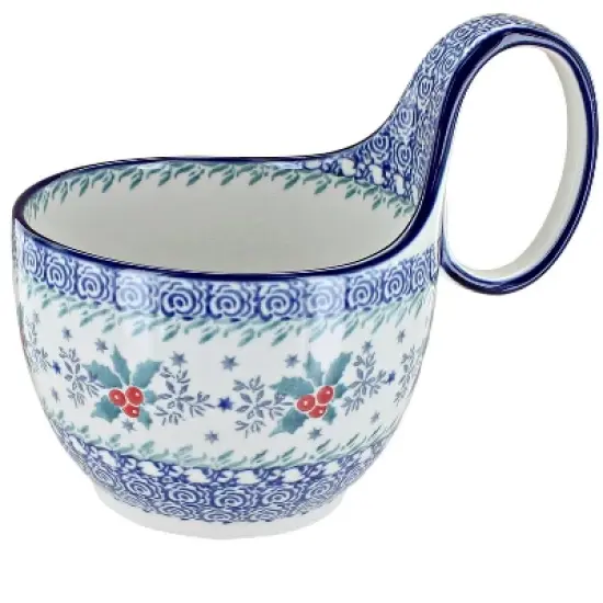 Blue Rose Polish Pottery 845 Ceramika Artystyczna Soup Mug image {7}