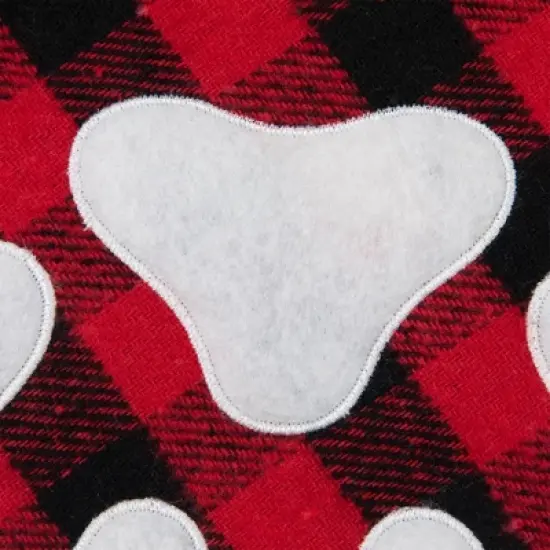 Northlight 15.5" Red and Black Buffalo Plaid Pet Embroidered Christmas Stocking image {5}