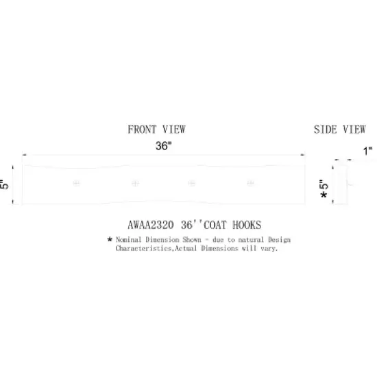 Alaterre Furniture Alpine Natural Brown Live Edge Bench with Coat Hook Set Metal And Wood image {6}