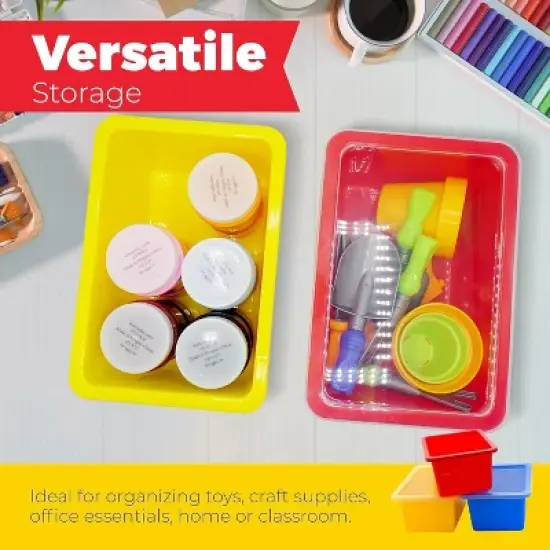 Storage Bins - Stackable Storage Bins, Plastic Storage, Bins Storage Containers, 3 pcs per 
pack - Cubby Storage Organizers, Classroom Organization image {4}