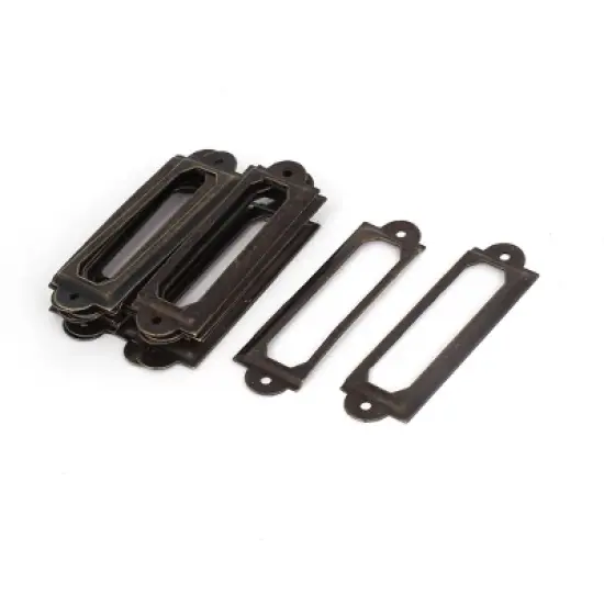 Unique Bargains 60mmx17mm Metal Frame Drawer Box Case Cabinet Card Label Holders 20 Pcs image {3}