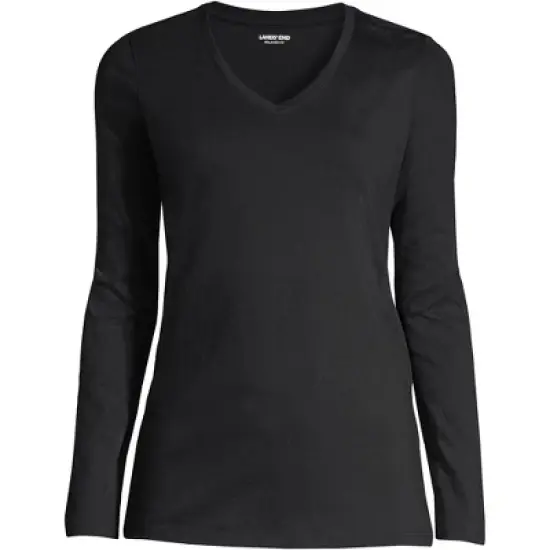 Lands' End Women's Tall Relaxed Supima Cotton Long Sleeve V-Neck T-Shirt image {8}