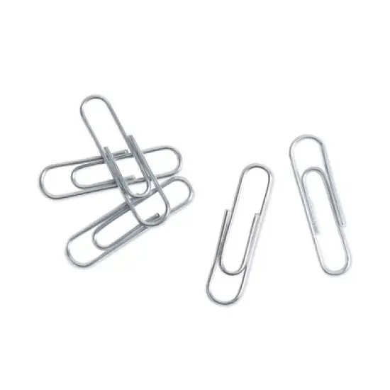 U Brands Paper Clips, Medium, Vinyl-Coated, Silver, 200 Clips/Box, 5 Boxes/Pack image {1}