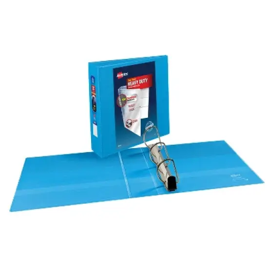 Avery Nonstick Heavy-Duty View 3 Ring Binder, 3" One Touch Slant Rings, 1 Light Blue Binder (05601) image {1}