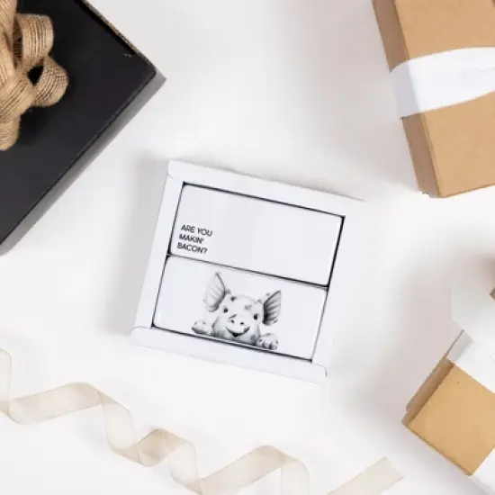 Pavilion Gift Company - Are you Makin' Bacon? - Pig - Salt and Pepper Shaker - Stoneware Set Piggy Piglet Farm Animals Kitchenware image {3}