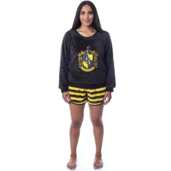Harry Potter Womens' Sweater and Shorts Sleep Pajama Set-All Houses image {5}