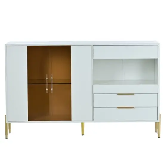 Modern Storage Cabinets with Acrylic Doors and Adjustable Shelves-ModernLuxe image {3}