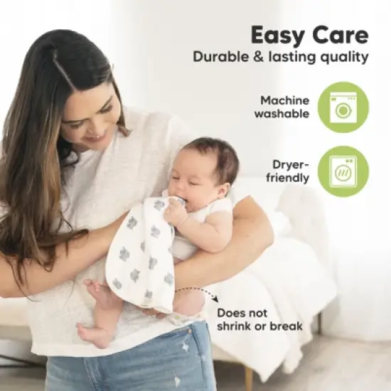 KeaBabies 5pk Organic Softe Muslin Burp Cloths for Baby Girls and Boys, Large Absorbent Burping Cloths for Babies, Baby Burp Clothes image {5}