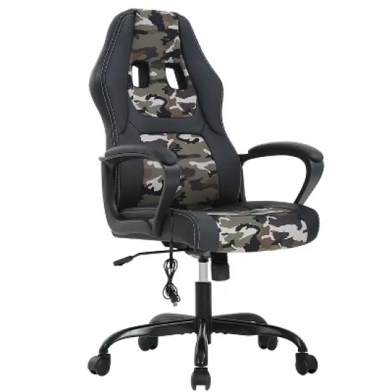 BestMassage Gaming Chair Office Chair with Lumbar Support Adjustable Height PU Leather Executive Chair for Women Men Adults image {9}