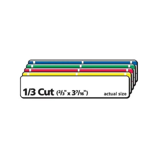 Avery Removable 1/3-Cut File Folder Labels Inkjet/Laser .66 x 3.44 WE/ASST 750/PK 6466 image {2}
