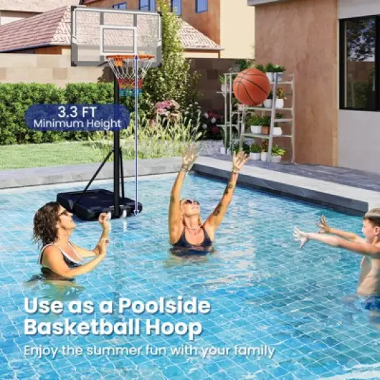 Costway 3.3-10 FT Portable Basketball Hoop Outdoor with Shatterproof Backboard & Wheels image {4}