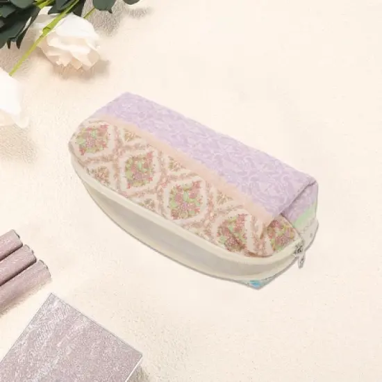 Unique Bargains Portable Ditsy Floral Handheld Quilting Makeup Bag Colorful 1 Pc image {2}