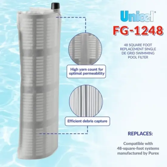 Unicel FG-1248 48 Square Foot Replacement Single DE Grid Swimming Pool Filter image {1}