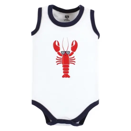 Hudson Baby Infant Boy Cotton Sleeveless Bodysuits, Butter Me Up Lobster image {4}