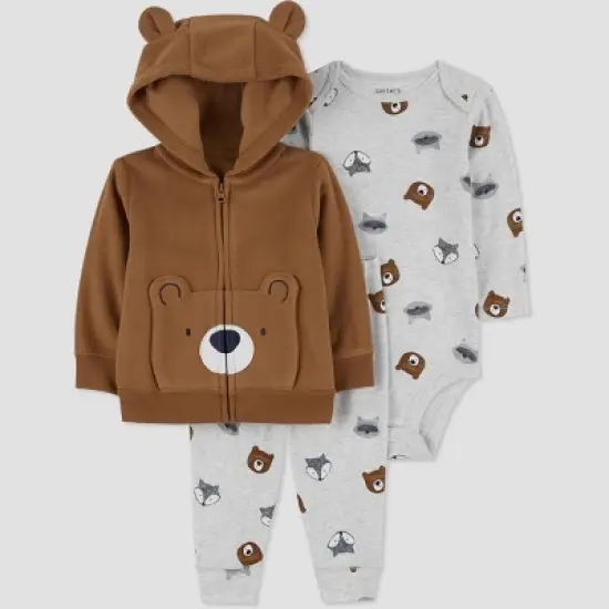 Carter's Just One You&reg; Baby Boys' Bear Cardigan & Bodysuit Set - Brown image {4}