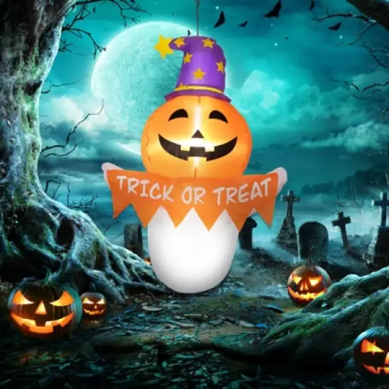 Yukimo 3.4ft Halloween Inflatable Window Sticker Ghost, LED-lit Outdoor Decoration, Waterproof image {7}