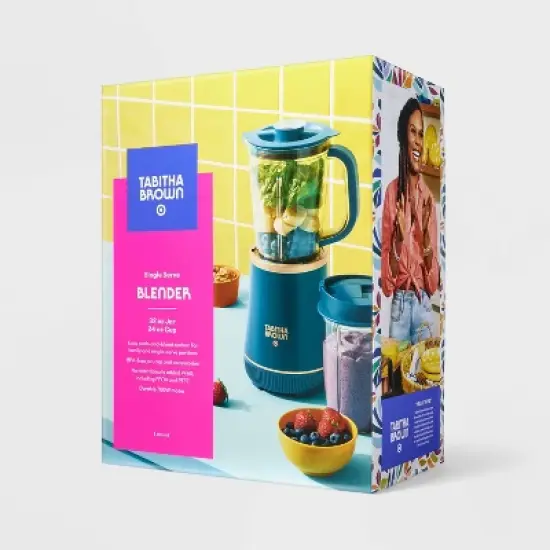 Personal Blender with Travel Cup - Tabitha Brown For Target: Teal, Stainless Steel Blades, 700W, Dishwasher-Safe image {3}