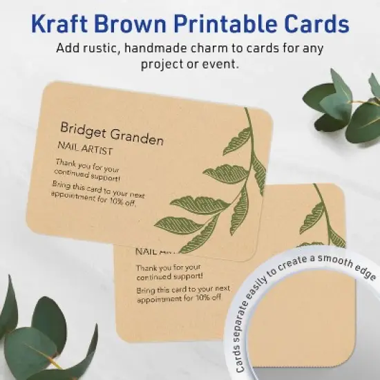 Avery Cards with Rounded Corners, 4" x 6", Kraft Brown, 100ct image {1}