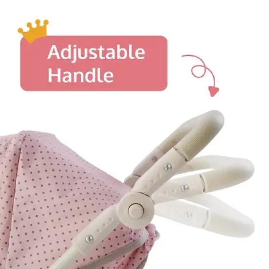 Olivia's Little World 2 in 1 Baby Doll Stroller Pram Foldable Pink/Grey OL-00009 image {10}