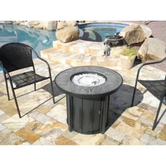 Faux Wood Tile Top Outdoor Patio Fire Pit - AZ Patio Heaters image {1}
