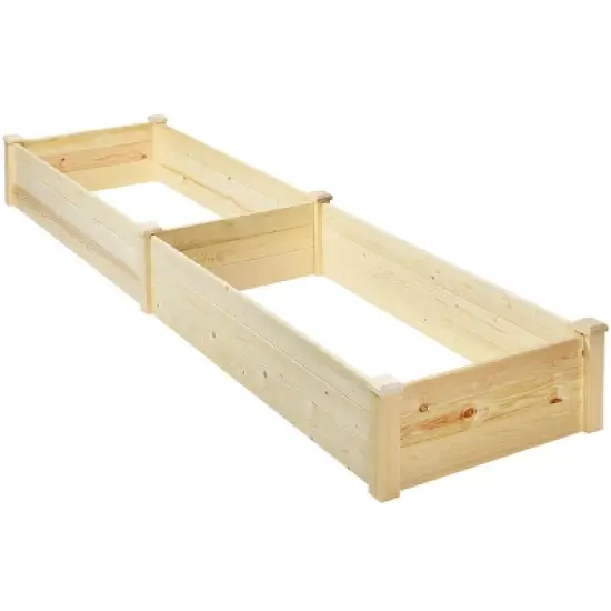 Tangkula Raised Garden Bed Planter Wooden Elevated Vegetable Flower Rectangular Kit Box image {7}