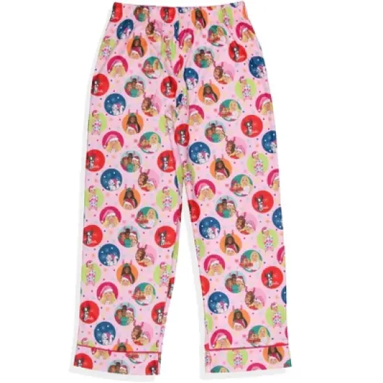 Barbie Girls' Christmas Characters FALALALA Santa Snowflake Sleep Pajama Set Pink image {5}