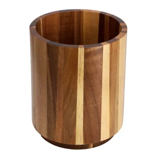 MegaChef Acacia Wood 360 Rotating Utensil Holder image {1}