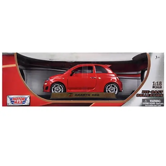Fiat 500 Abarth Red 1/18 Diecast Model Car by Motormax image {2}
