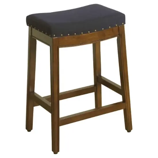 26" Blake Backless Counter Height Barstool with Nailheads - HomePop image {5}