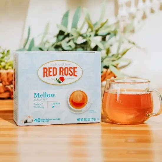 Red Rose Mellow Black Tea Specially Blended for a Mild and Soothing Black Tea with 40 Individually Wrapped Tea Bags Per Box (Pack of 6) image {4}