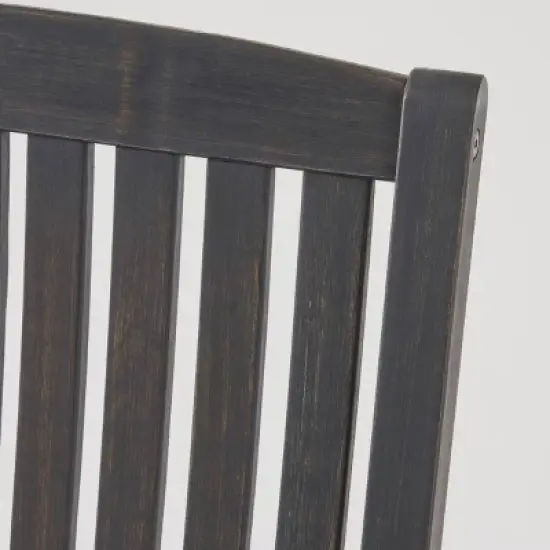 Arcadia Acacia Wood Rocking Chair Dark Gray - Christopher Knight Home image {2}