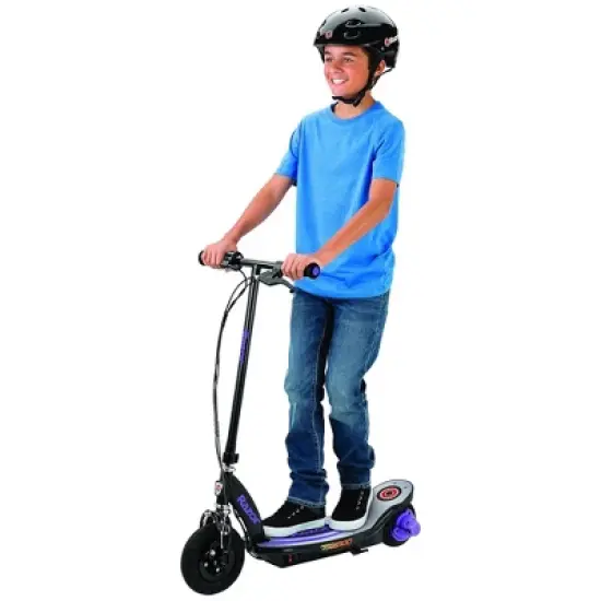 Razor Power Core E100 Electric Scooter with Aluminum Deck for Kids Ages 8+, 120 lb Weight Capacity, Purple &ndash; 11 Mph, 60-Min Ride Time, Pneumatic Tire image {5}