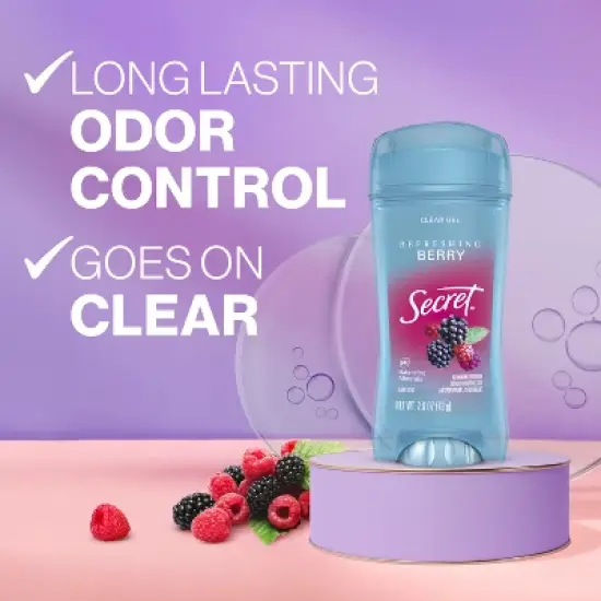 Secret Fresh Clear Gel Deodorant - Summer Berry - 2.6oz/2pk image {2}
